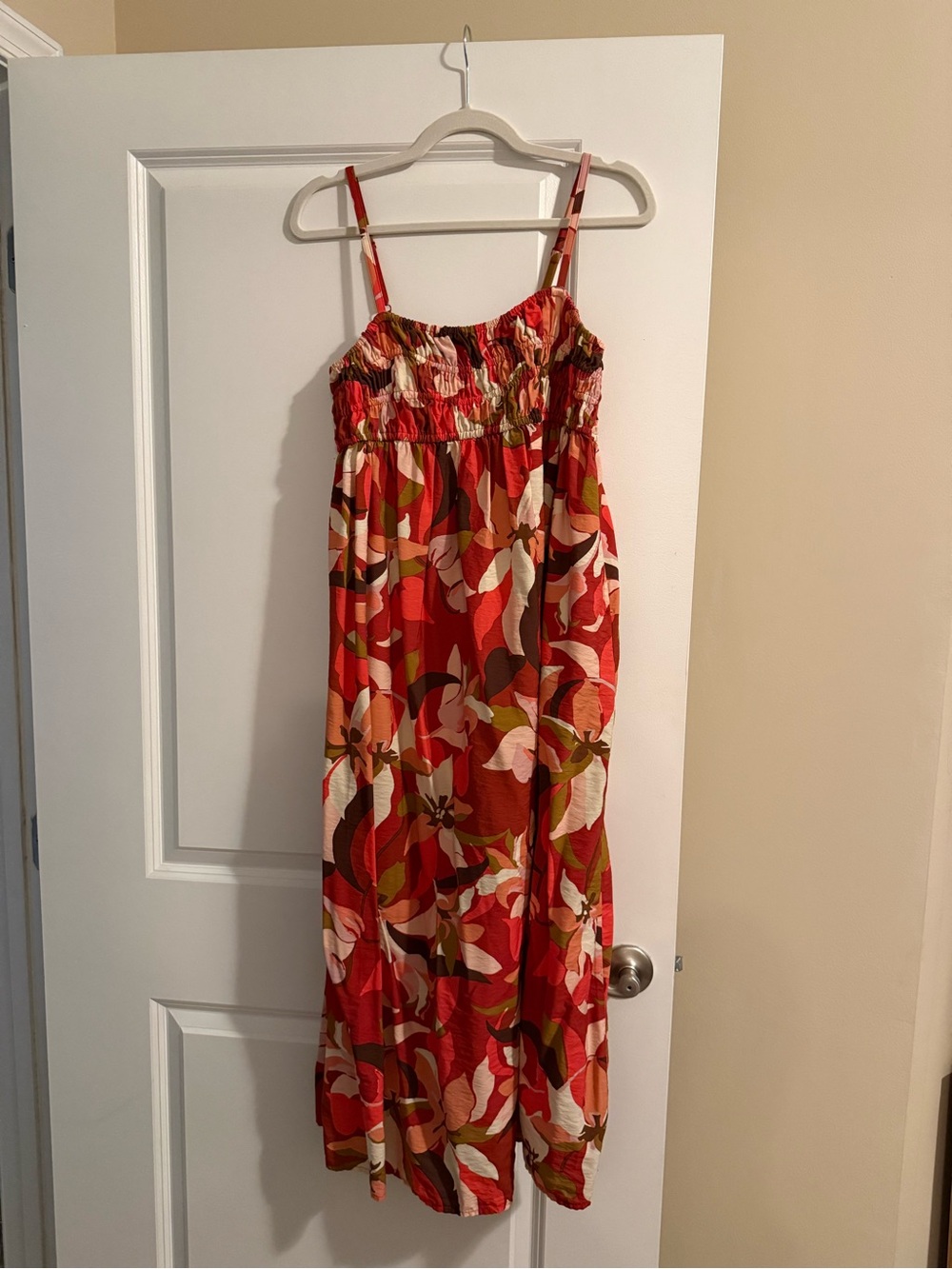 a new day Red Floral Maxi Dress with Adjustable Straps